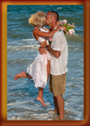 Beach seaside wedding ceremony